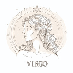 Elegant Virgo Woman with Celestial Elements