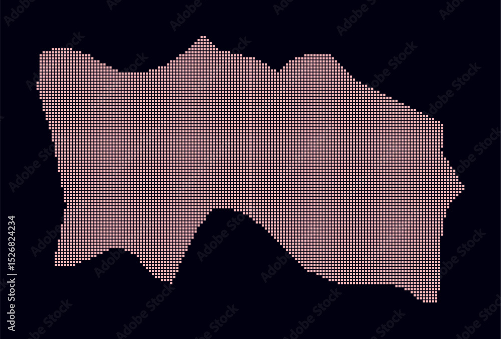 Poster jersey dotted map. digital style map of the country on dark background. jersey shape with square dot