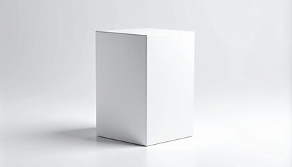 Blank White Cardboard Box Mockup On White Background