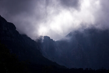 Clouds gathering among the Crags and ridges of the Cape Mountains.