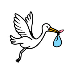 stork delivering baby