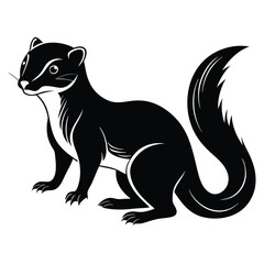 Obraz premium Majestic black and white weasel illustration