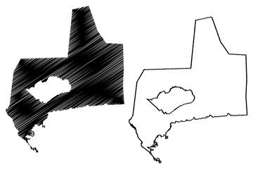 Panama City (Republic of Panama) map vector illustration, scribble sketch City of Panama map