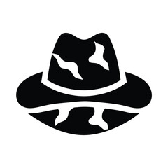 Trail Camouflage Hat Icon Vector Illustration