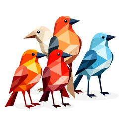 Fototapeta premium Colorful Geometric Bird Art-Abstract Polygonal Bird Illustration-Unique Bird Design-Modern Bird Artwork-Vibrant Bird Graphics-Creative Bird Image