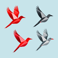 Geometric Bird Art-Colorful Polygon Birds-Abstract Bird Illustration-Modern Bird Design-Unique Digital Art-Flying Birds Graphic-Vibrant Bird Artwork-Stylish Bird Picture