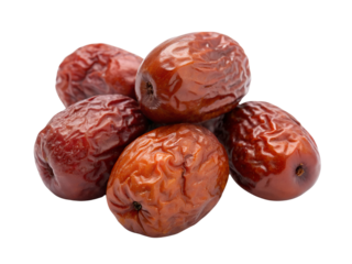 Pile of Sweet Chinese Dates Isolated on transparent background, Isolated Png file, Cut-out, Isolate Png, No Background, Isolated object