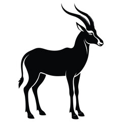Obraz premium Majestic scimitar oryx silhouette african antelope