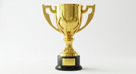 Golden Trophy 3D  - A gleaming gold trophy, symbolic of achievement, success, victory, competition, and prestige. A perfect for award ceremonies or motivational content
