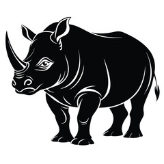 Fototapeta premium Powerful rhino silhouette strong african animal