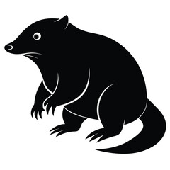 Fototapeta premium Silhouette of a wombat sitting down