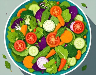 Colorful Vegetable Salad In A Bowl