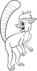 funny cartoon lemur primate animal character