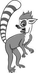 funny cartoon lemur primate animal character