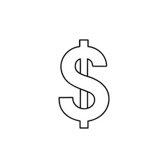 dollar symbol on white background