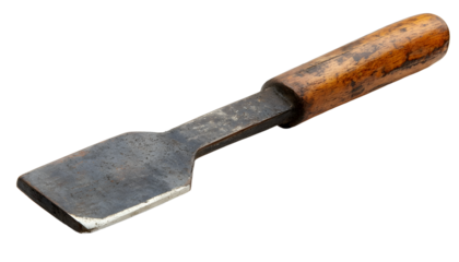 old chisel isolated on white background