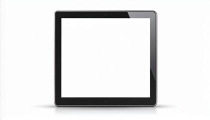 Blank Screen Black Tablet On White Background
