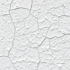 Close up of rough white wall surface with cracks