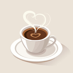 vector coffee mug on saucer