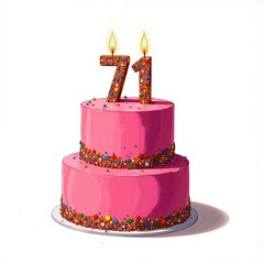 a birthday cake with the number 71 on it