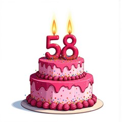 a birthday cake with the number 58 on it