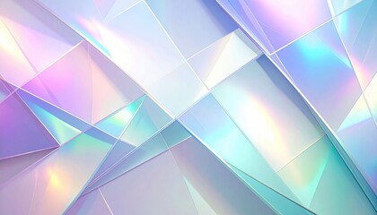 Abstract Geometric Pastel Holographic Design