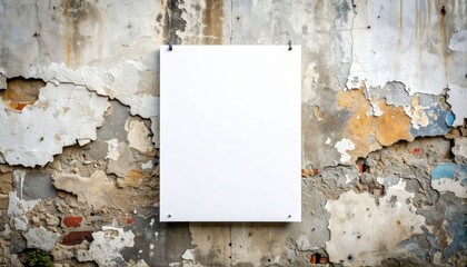 Blank Poster On Old Weathered Wall
