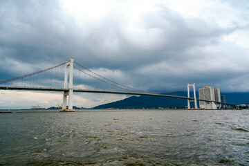 Tran Thi Ly Bridge, Han driver in Da Nang City, Vietnam