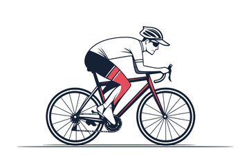 Minimalist Vector Illustration of a Cyclist