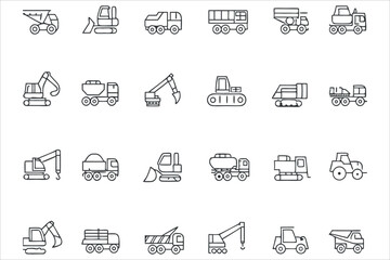 Construction vehicles and heavy machinery illustration