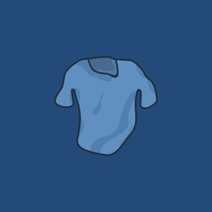 Stylized illustration of a light blue short-sleeved t-shirt with subtle shading, set against a solid dark blue background. Minimalist design suitable for fashion, clothing, or casual wear themes.