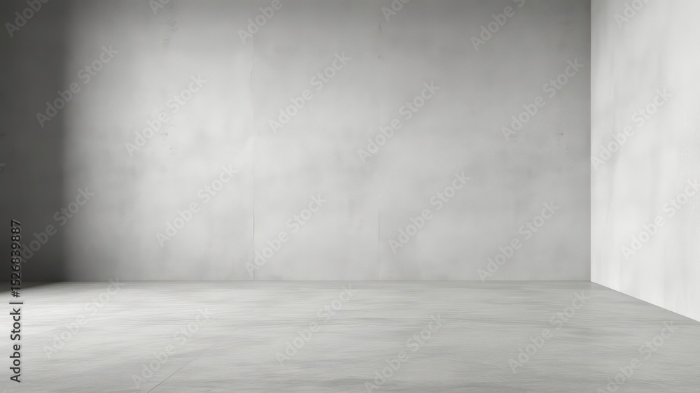 Poster minimalist abstract interior scene with textured concrete walls and soft light creating a serene and