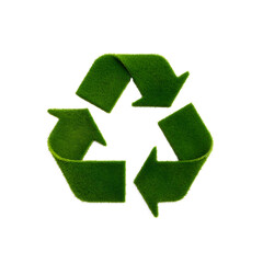 Fototapeta premium 3D Grass Recycling Symbol on transparent Background