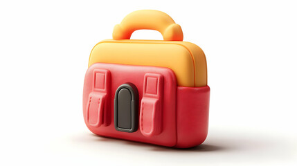 Red and Orange Textured Mini Backpack 3D Render
