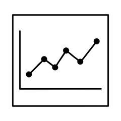 Simple line chart in frame icon