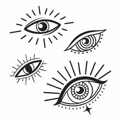 Mystical eye collection graphic design elements