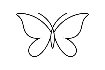 Simple line drawing of a butterfly elegant minimalist design