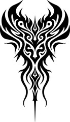 Obraz premium Sacred Lotus Flame Tribal Tattoo Design vector bundle