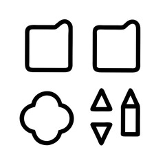 Editable stroke vector set icon bundle pack black silhouettes with transparent background