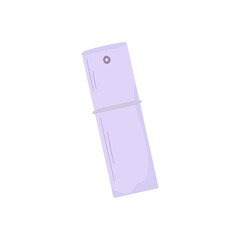 Automizer for perfumes and aroma oils isolated on white background. Rectangular case with a hole for the atomizer. element for your design projects and advertising of fragrances. Vector illustration.