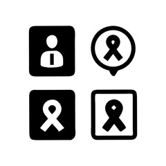 Black silhouette icon for awareness campaigns bundle pack