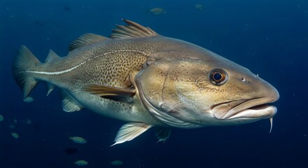 Fototapeta premium Underwater Macro Lens Shot of a Cod Color Patterns in Schooling Behavior Habitat 