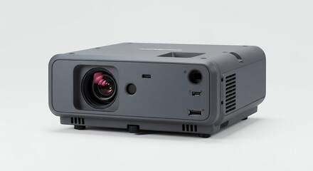 Gray projector isolated on white background