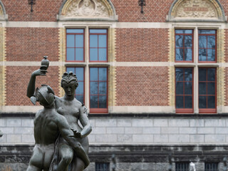 Amsterdam, Holland; February-22, 2025: Photos from exterior the Rijksmuseum in Amsterdam