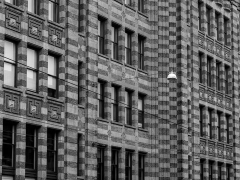 Facade of the building known as De Bazel, which houses the Amsterdam City Archive