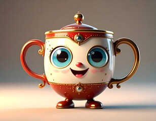 Cartoon teacup character