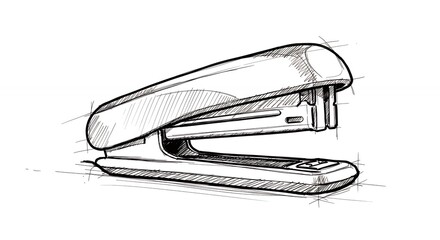 Hand drawn sketch stapler