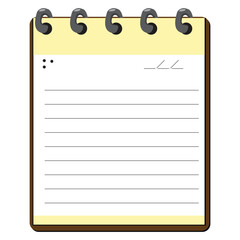 Notepad design with lined blank page