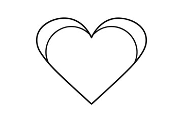 Simple line drawing of a heart shape romantic love icon