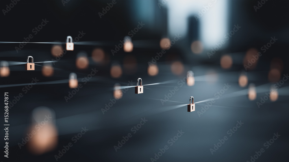 Poster cyber security network: a stunning visual representation of digital safety, featuring interconnected